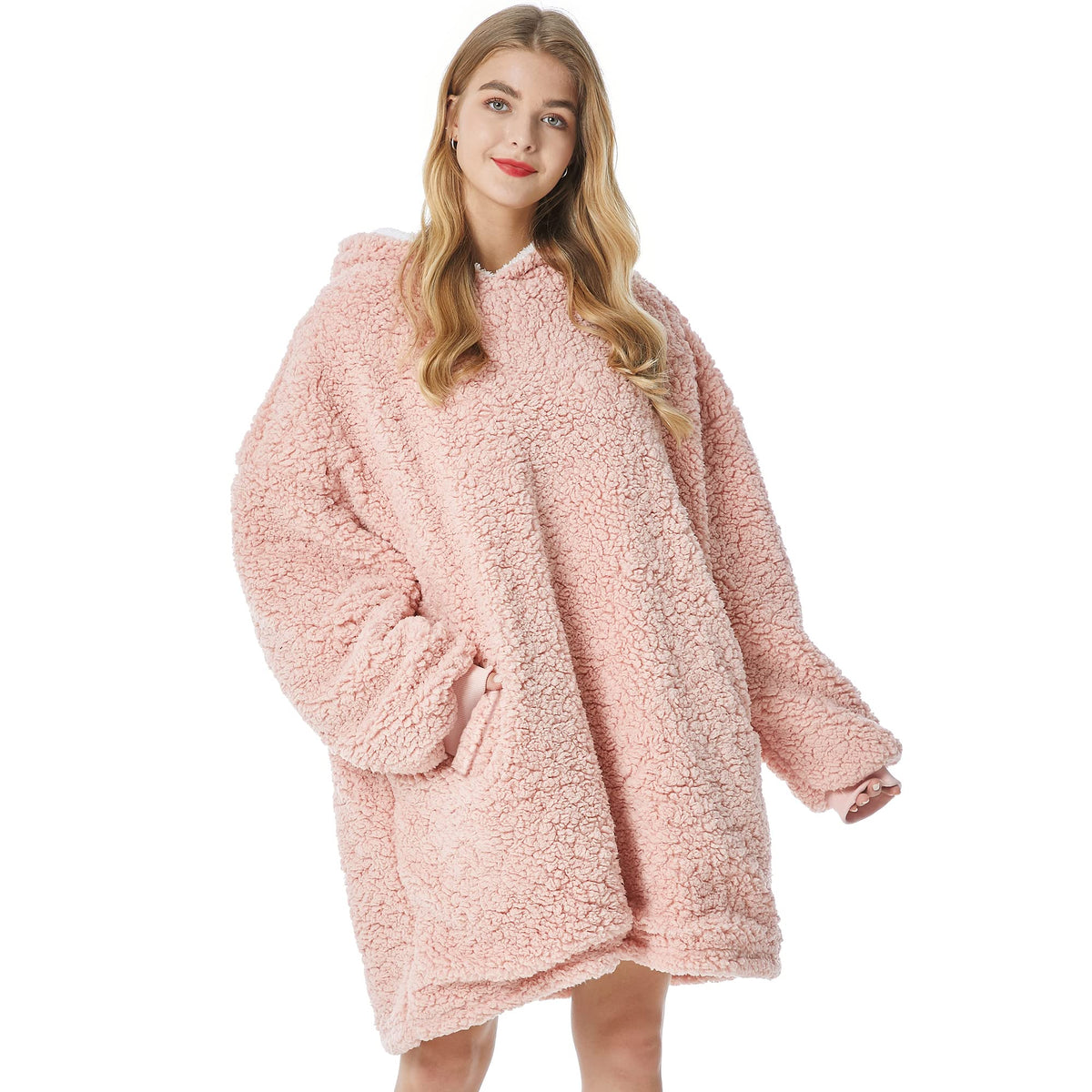 Felicigeely Blanket Hoodie, Oversized Wearable Blanket Sweatshirt For Adults Women Men Warm Cozy Plush Hoodie Blanket With Pocke