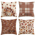 Avoin Colorlife Hello Fall Football Touch Down Throw Pillow Covers, 20 X 20 Inch Autumn Maple Leaf Flowers Thanksgiving Harvest