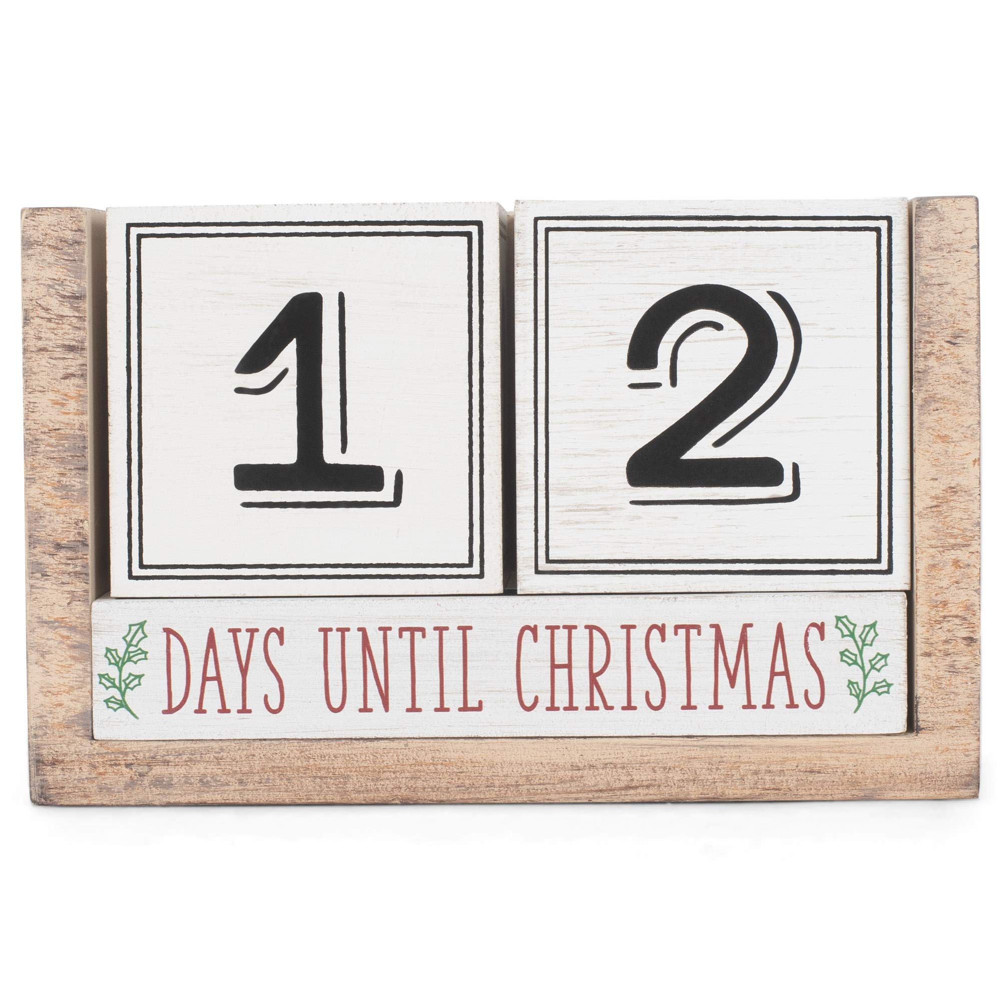 Seasonal Countdown Calendar- Halloween, Thanksgiving, Christmas and Blank Chalkboard, Advent Calendar, Wood, 6.75 Inches x 3.52 