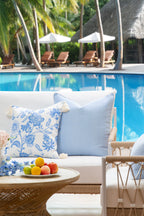 Hofdeco Premium Coastal Patio Indoor Outdoor Pillow Cover Only, 20'X20' Water Repellent For Backyard, Couch, Cornflower Blue S