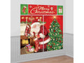 Amscan 670203 Merry Christmas Wall Vinyl Scene Setters Kit, 5 Ct. | Party Decoration 59 x 32 1/2