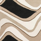 HomeRoots Decor 27-inch X 45-inch Wool Black/Beige Area Rug