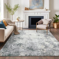 jinchan Area Rug 5x7 Washable Rug Modern Rug Abstract Floor Mat Grey Multi Print Rug Thin Rug Colorful Overdyed Distressed Mat K