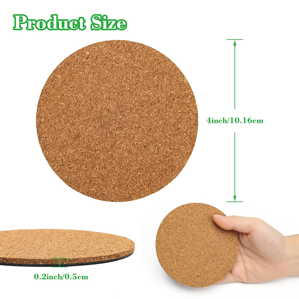 Coitak 6 Pieces Cork Mat For Plants, Round Cork Plant Coasters Mats For Garden, Courtyard, Pot Mat, Indoor Outdoor And Diy Craft