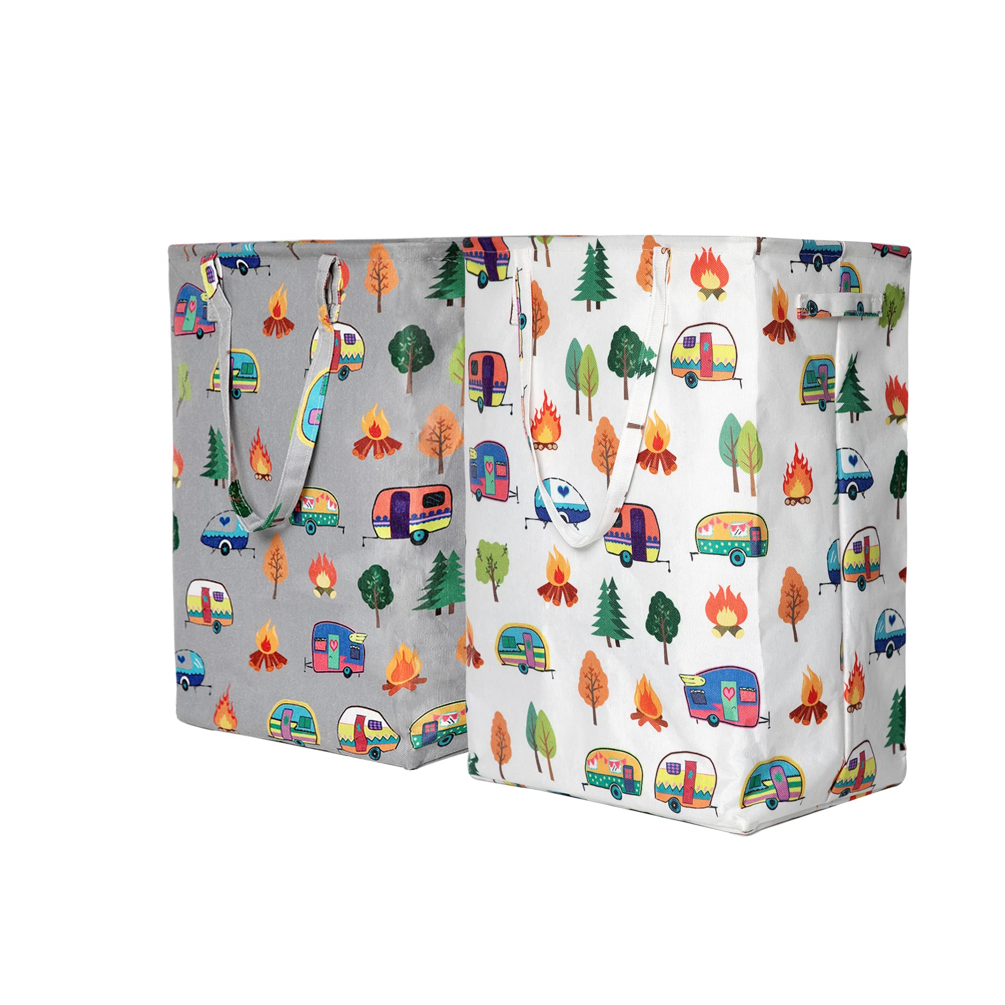 Kay&J 2-Pack Collapsible Laundry Hamper, Laundry Sorter, Laundry Baskets with Two Colors for Easy Separation