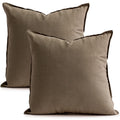 Jeanerlor Set Of 2 Decorative 26''X26'' Cotton Linen Chair Throw Pillow Case Green For Sofa Durable Classy, Comfortable Cushion