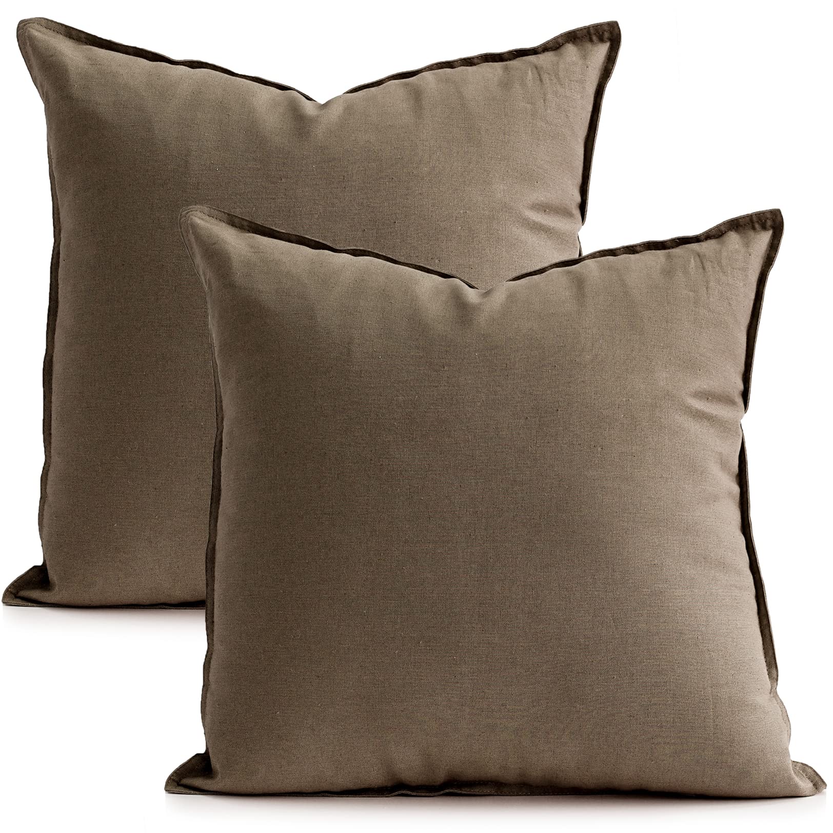 Jeanerlor Set Of 2 Decorative 26''X26'' Cotton Linen Chair Throw Pillow Case Green For Sofa Durable Classy, Comfortable Cushion