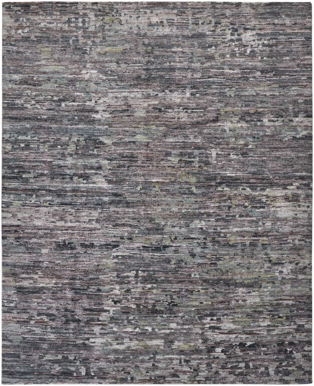 HomeRoots 513351 8 x 10 ft. Blue & Gray Wool Abstract Hand Knotted Rectangle Area Rug