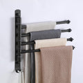OURVII Swivel Towel Rack 4 Tier Face Towel Bar 12 Inch Bathroom Door Towel Rack Drying Rack for Towels Socks Wall Towel Racks (S