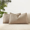 Juspurbet Oatmeal Boucle Lumbar Broadside Throw Pillow Covers 14X24 Inch Set Of 2 For Couch Bedroom Sofa Living Room Decorative