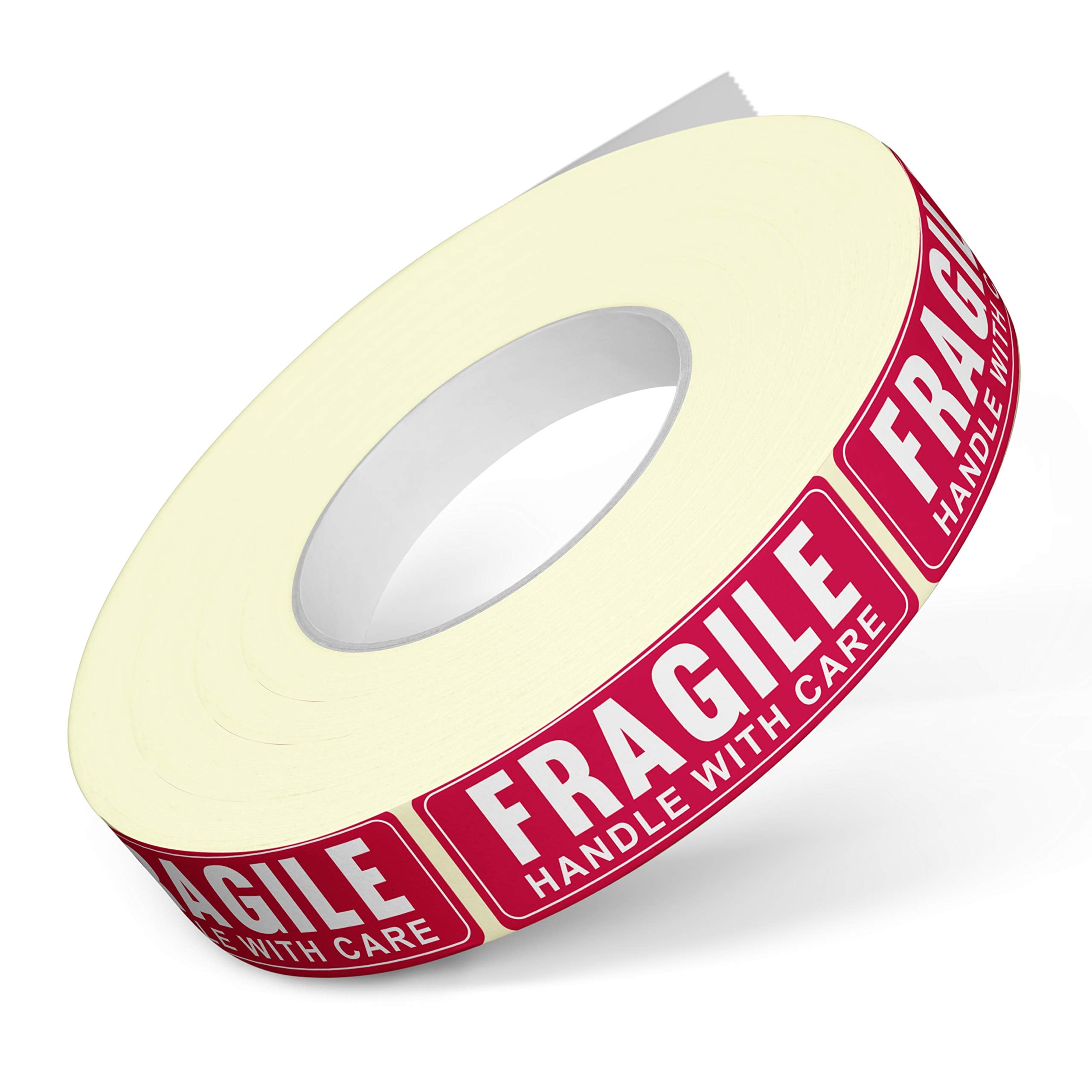 Performore 1 X 3 Fragile Handle With Care Warning Stickers, Fragile Tape For Packing And Shipping, Permanent Adhesive Labels 100