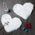 Mudder 2 Pieces Heart Shaped Rug Faux Room Fluffy Carpet Heart Shaped Door Mat for Room Bedroom, 12 x 16 Inch