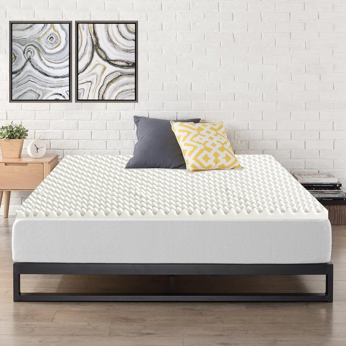Mayton Convoluted Egg Shell 2-Inch Breathable Foam Bed Topper | Makes Mattresses Comfortable And Relaxing, Provides Faster Pain