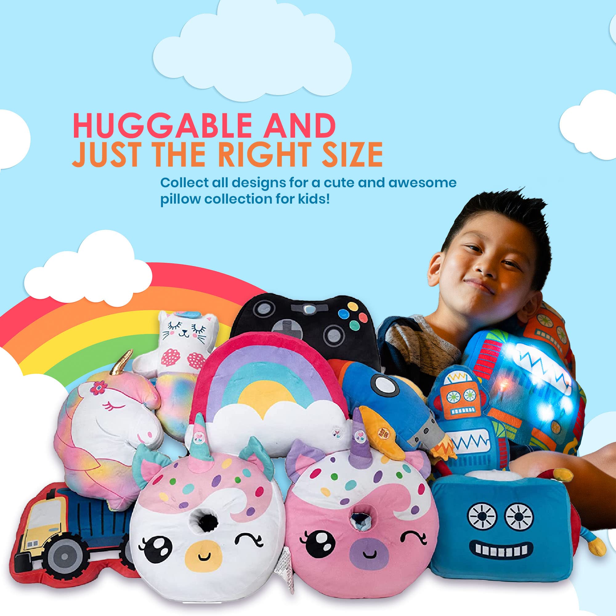Light Up Pillow For Kids, Plush Led Night Light For Boys And Girls, Oeko Tex Certified, Toddlers Light Up Sleeping Toy, Unicorn