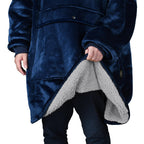 Catalonia Oversized Wearable Blanket Hoodie Sweatshirt, Comfortable Sherpa Lounging Pullover For Adults Men Women Teenagers Wife