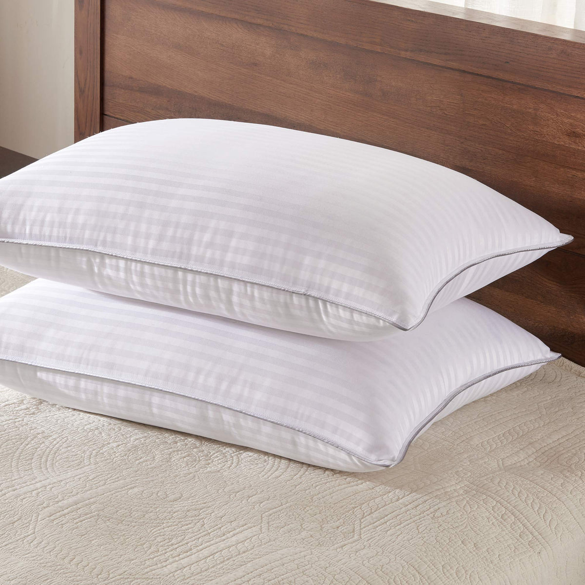 Basic Beyond King Size Bed Pillow - 2 Pack Hotel Collection Super Soft Down Alternative Pillow For Sleeping, 20X36 Inches