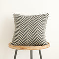 Jonhier Black White Chevron Square Throw Pillow Cover, Boho Farmhouse Geometric Pattern Cushion Cover, Mid Century Accent Decora