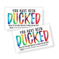 You'Ve Been Ducked Card | 50 Pack | Duck Duck Tag 3.5 X 2' Business Card Size | Tie Dye 'Ducked' Design