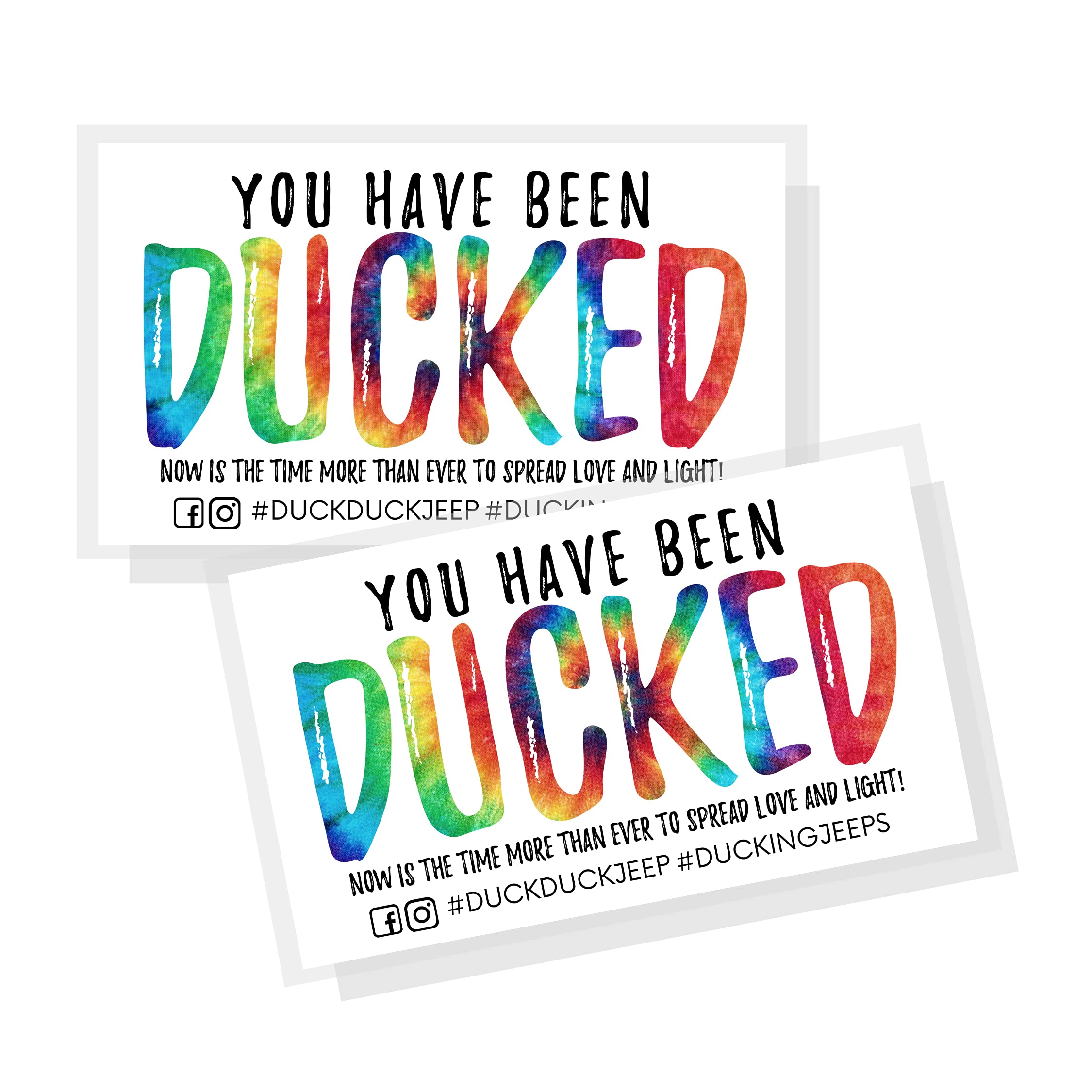 You'Ve Been Ducked Card | 50 Pack | Duck Duck Tag 3.5 X 2' Business Card Size | Tie Dye 'Ducked' Design