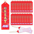 Wavwavw 100 Pcs Great Job Award Ribbons Bulk 8 x 2 Prizes Ribbons with Event Card and String Award Prize Gift for Tournaments Co