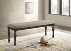 Coaster Bridget Upholstered Dining Bench Stone Brown and Charcoal Sandthrough