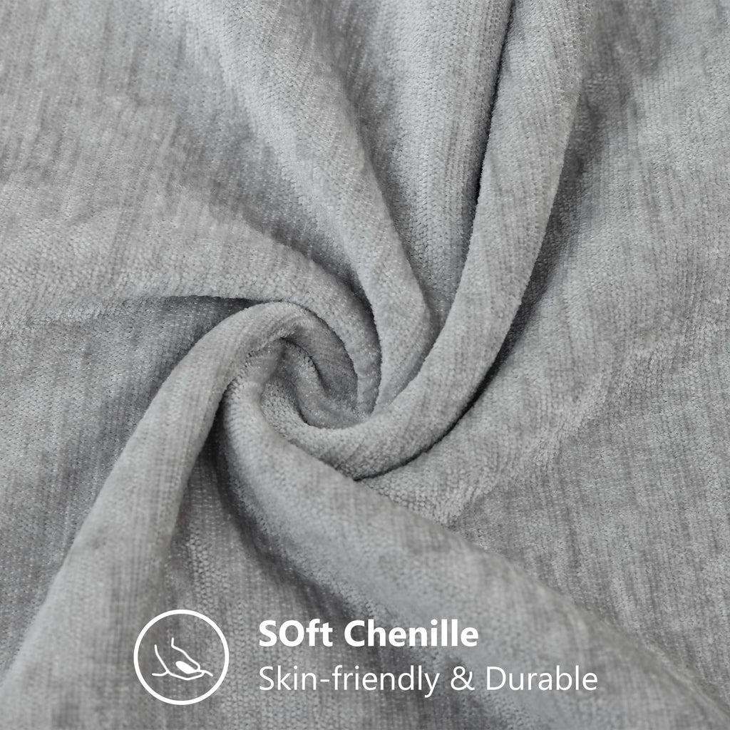 Decoruhome Couch Throw Pillow Covers 20X20 Set Of 2, Decorative Soft Chenille Solid Dyed Pillow Covers For Sofa Bed Living Room, Ultimate Gray
