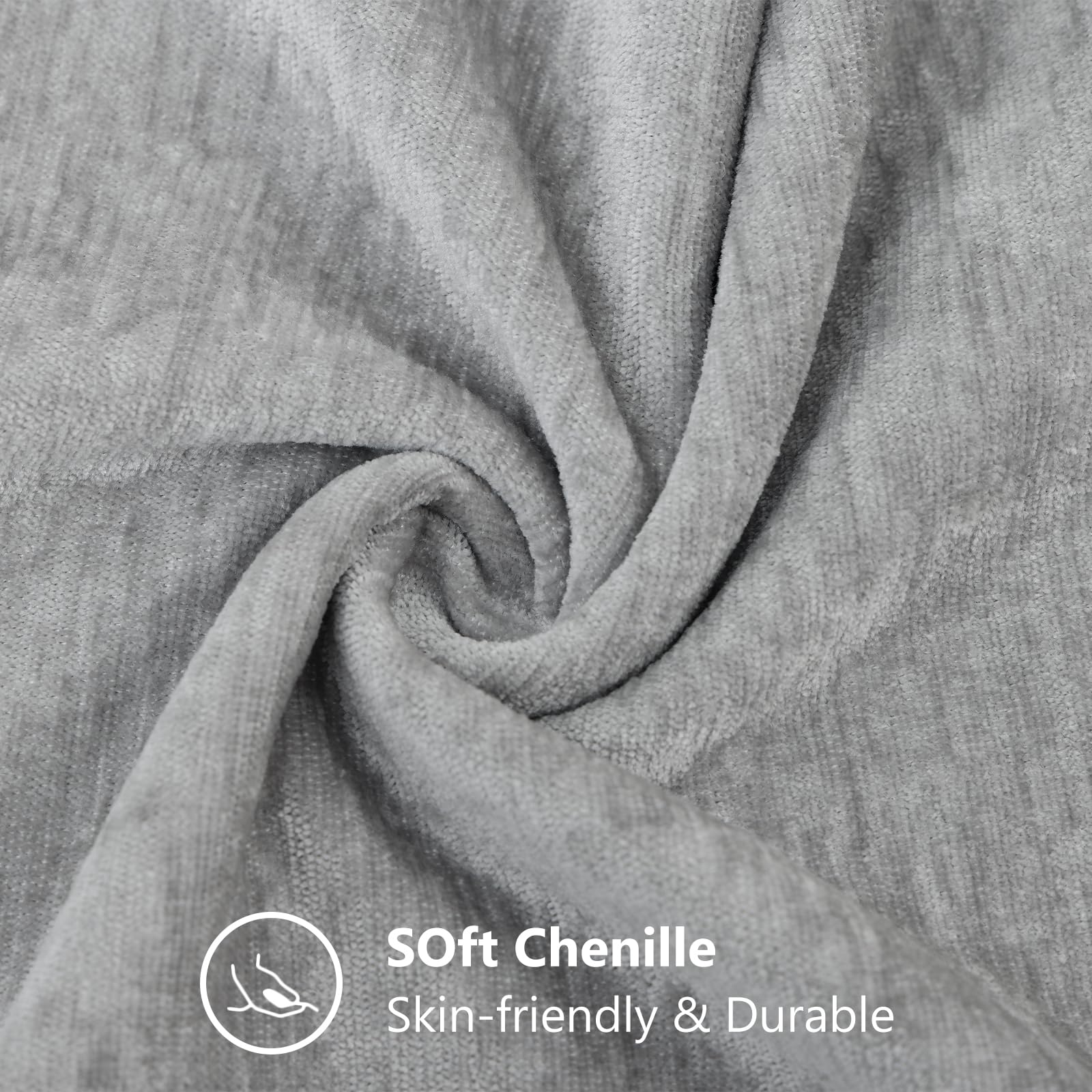 Decoruhome Couch Throw Pillow Covers 20X20 Set Of 2, Decorative Soft Chenille Solid Dyed Pillow Covers For Sofa Bed Living Room, Ultimate Gray