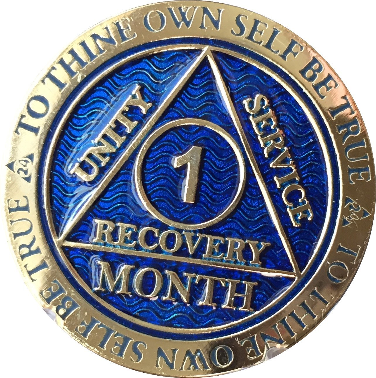 1 Month Aa Medallion Reflex Blue Gold Plated 30 Day Chip