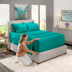Hearth & Harbor Extra Deep Pocket Queen Sheets Sets - Fits Mattress 18-24 Inches Deep - Extra Deep Pocket Sheets - 6 Piece - Tea