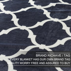 Richave Gray Pattern Throw Blanket,Premium Lightweight Anti-Static 50X60 Inches Travel Size Throw Blankets For Couch, Sofa, Chair, Bed, Camping, Picnic,Grey And White
