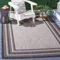 Safavieh Courtyard Collection 6'7' X 9'6' Light Grey/Black Cy8475 Indoor-Outdoor Waterproof Easy-Cleaning Patio Backyard Mudroom Area-Rug