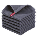 Homaxy 100% Cotton Waffle Weave Kitchen Dish Cloths, Ultra Soft Absorbent Quick Drying Dish Towels, 12x12 Inches, 6-Pack, Dark G