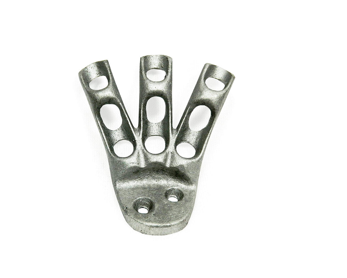 3 Hole Bracket For Small Stick Flags - Three Fingered Stick Flag Thick Cast Aluminum Wall Mount Bracket For 3/8' Diameter Stick