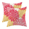 Decorative Preppy Pillow Covers 16x16 Inch Set of 2 Pink Yellow Dahlia Floral Decor Throw Pillows Summer Modern Geometry Flower 