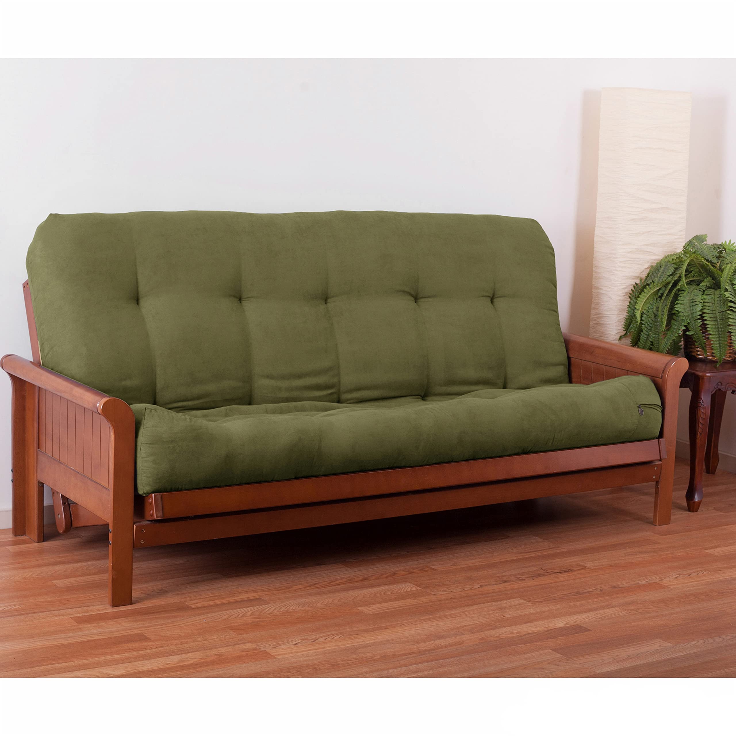 Blazing Needles Renewal 9" Microsuede Futon Mattress, Full, Sage Green