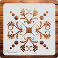 Kachi Pencil Floral Round Mandala Design Craft Stencil for Art and Painting, Size 6 x 6 inch Reusable Stencil for Painting, Fabr