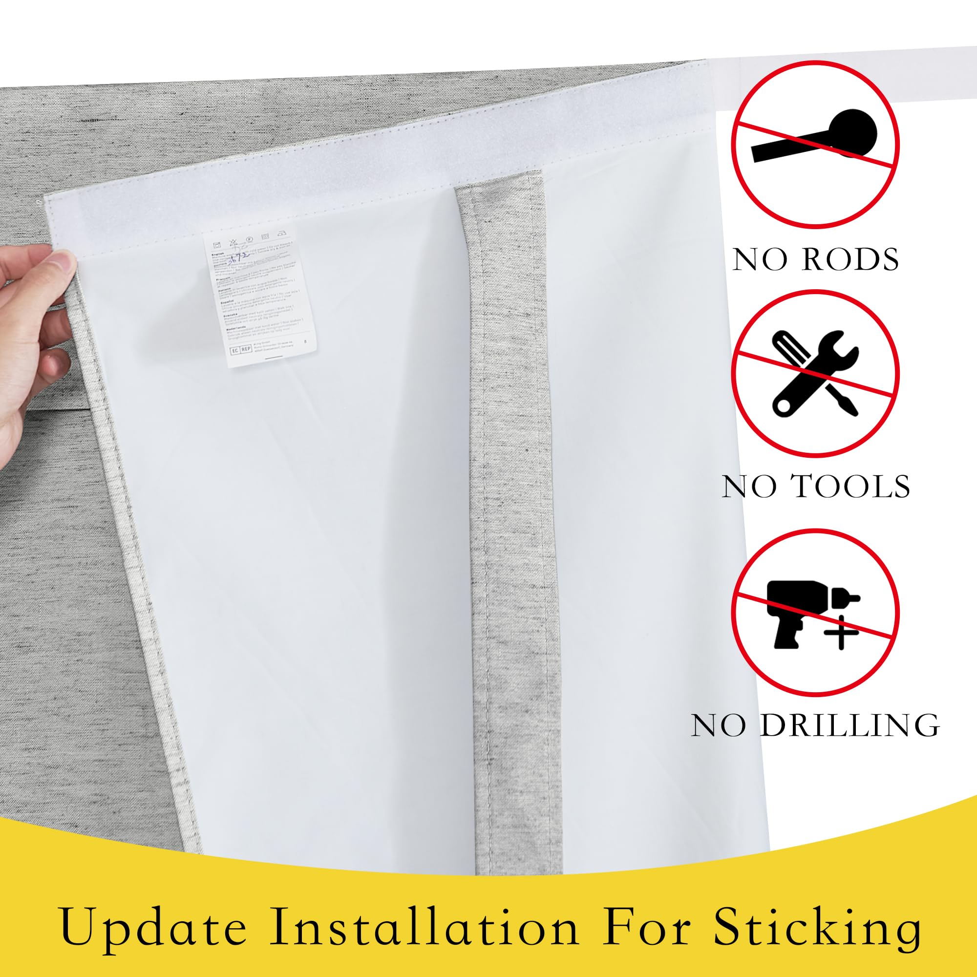 Nicetown Thermal Insulated Door Curtains Linen French Door Curtain Room Darkening Window Drape For Patio Door Sidelight Glass Door Curtain Privacy Tie Up Door Blind, W26 X L72, 1 Pc, Light Grey