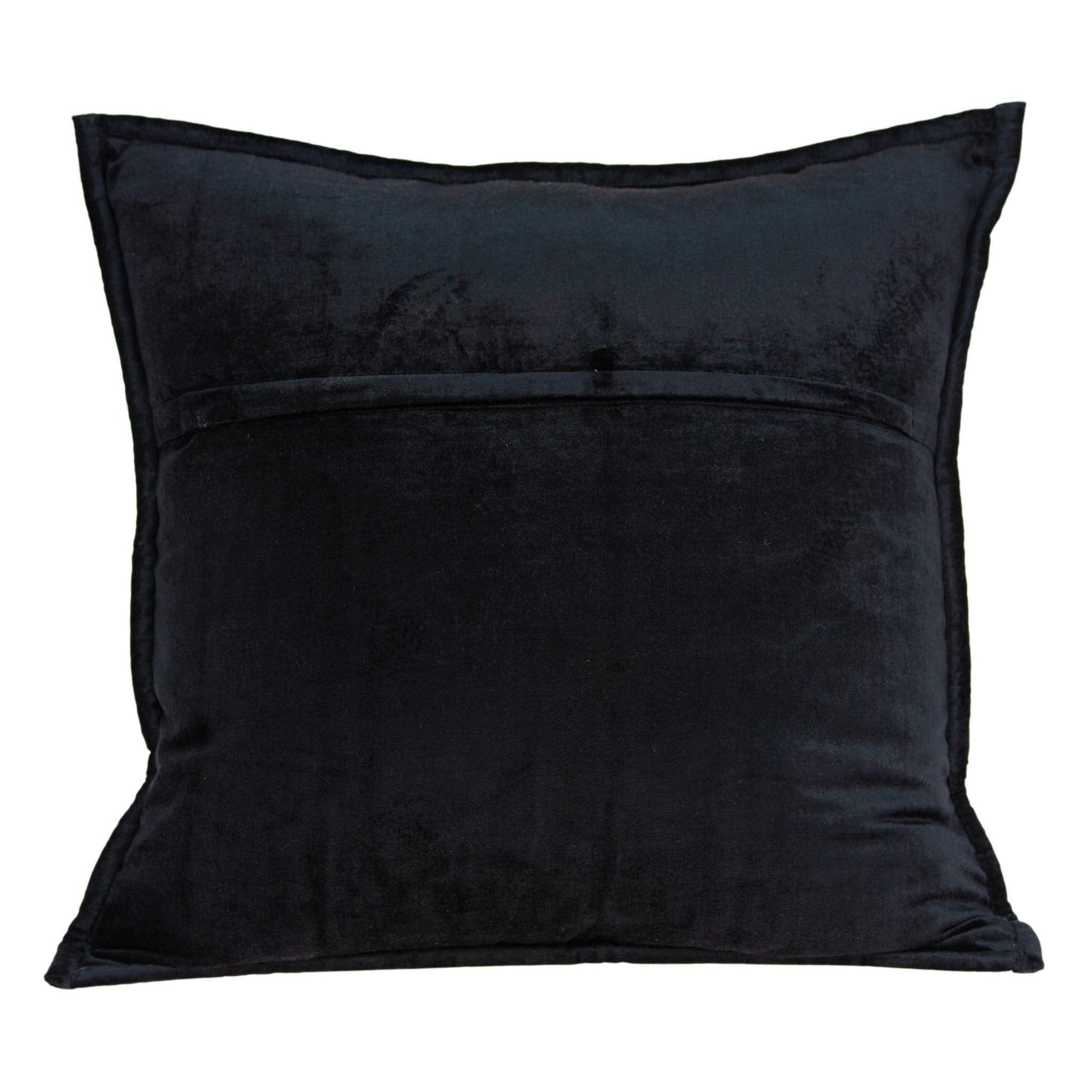 HomeRoots Decor 20' x 7' x 20' Transitional Black Solid Quilted Pillow Cover with Down Insert
