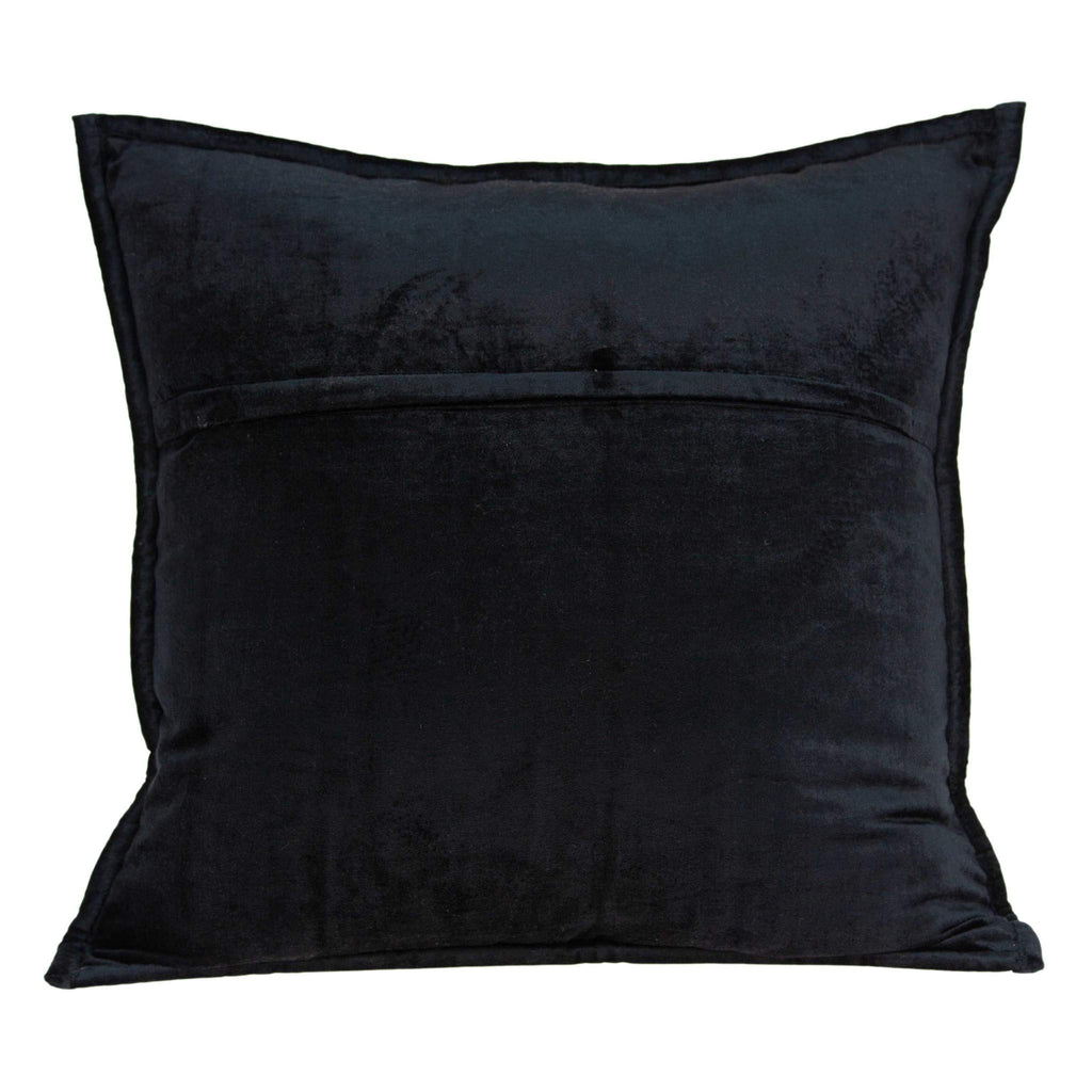 HomeRoots Decor 20' x 7' x 20' Transitional Black Solid Quilted Pillow Cover with Down Insert