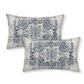 Betginy Boho Pillow Covers 12X20, Blue And White Ethnic Design Outdoor Decorative Throw Pillows For Couch, Carpet Pattern Decor