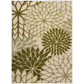 Nourison Aloha Tropical Indoor/Outdoor Ivory Green 3'6' X 5'6' Area Rug, Easy Cleaning, Non Shedding, Bed Room, Living Room, D