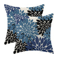 Navy Blue Black Pillow Covers 20x20 Inch Set of 2 Dahlia Floral Decor Throw Pillows Summer Modern Geometry Flower Outdoor Decora