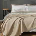Phf 100% Cotton Waffle Weave Blanket Queen Size 90'X 90' - Lightweight Cozy Washed Soft Breathable Throw Blanket - Great Blank
