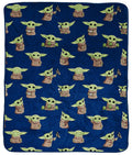 Star Wars The Mandalorian Plush Throw Blanket - Measures 50 X 60 Inches - Kids Super Soft Fleece Bedding Features Baby Yoda, Gro