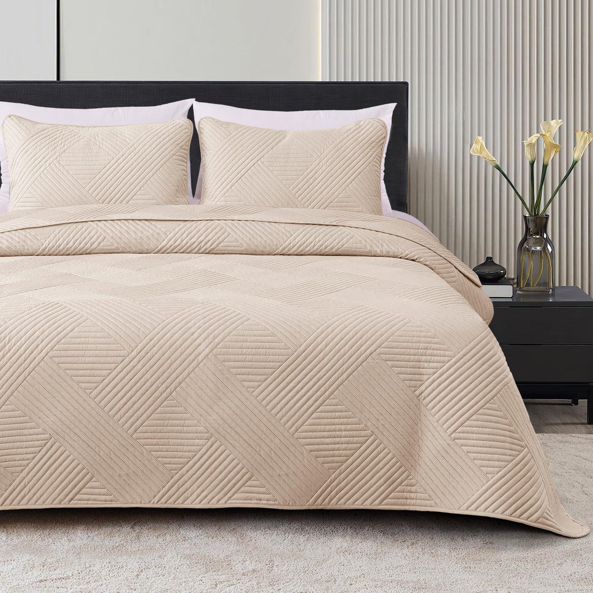 Whale Flotilla King Quilt Set, Soft Lightweight Quilts Bedspreads Coverlet With Embossed Pattern, Bedding Sets With 2 Pillow Sha