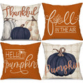 DFXSZ Fall Pillow Covers 16x16 inch Set of 4 Buffalo Plaid Fall Blue Pumpkin Throw Pillow Cover Autumn Thanksgiving Decoration f