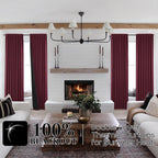 Shineland Burgundy Red Curtains 90 Inches Long For Living Room 2 Panels Set Formal Christmas Drapes For Dining Room Bedroom