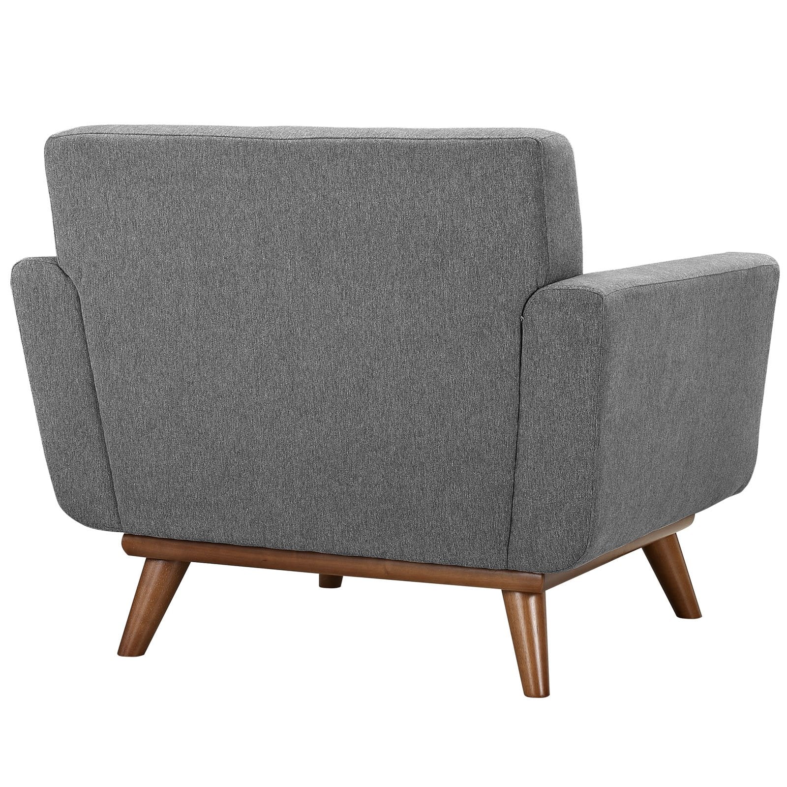 Modway Engage Mid-Century Modern Upholstered Leather Two Armchair Set In Expectation Gray