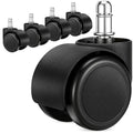2 Inch Office Chair Casters Wheels Heavy Duty, 5 pcs Chair Wheel Replacement, Mute Rubber Rotating Desk Chair Wheels for All Flo