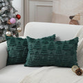 Allorry Christmas Pillow Covers 12 X 20 Set Of 2 Dark Green Christmas Tree Pillow Cases Plush Faux Fur Soft Cushion Case For Win